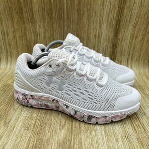 Under Armour Charged Intake 4 Women's Size 7 Running Shoes White Gray‎ Pink